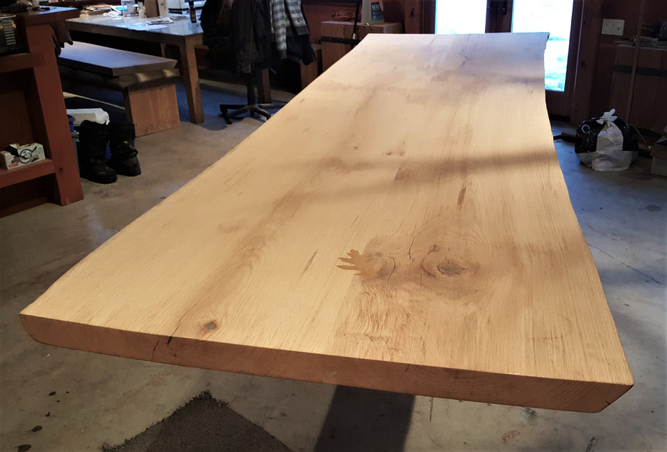 Incomplete Live Edge Red Oak Table