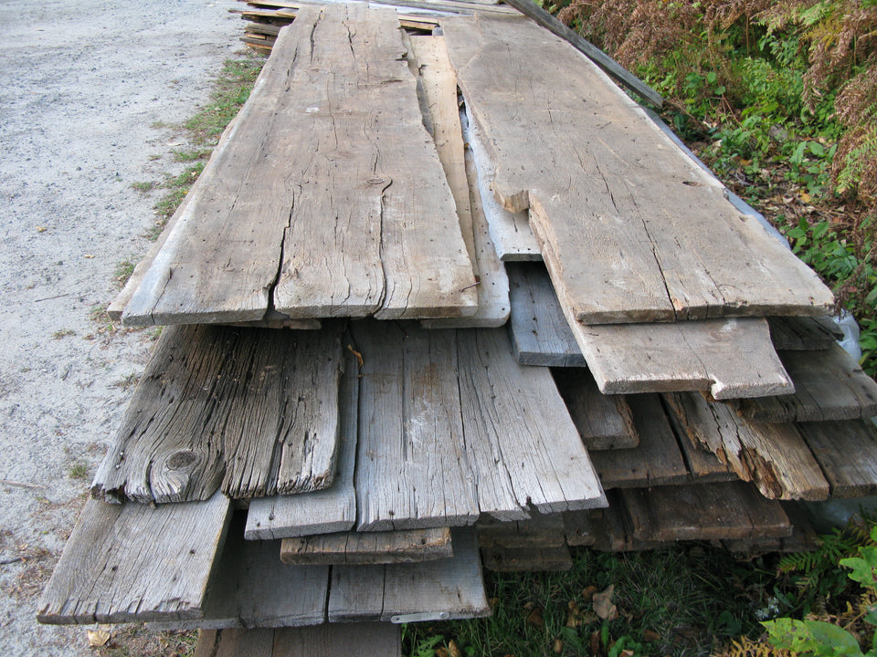 Brown and Grey "Naily" barn board. 1"x 8-24".  Up to 12' long. SKU 1097